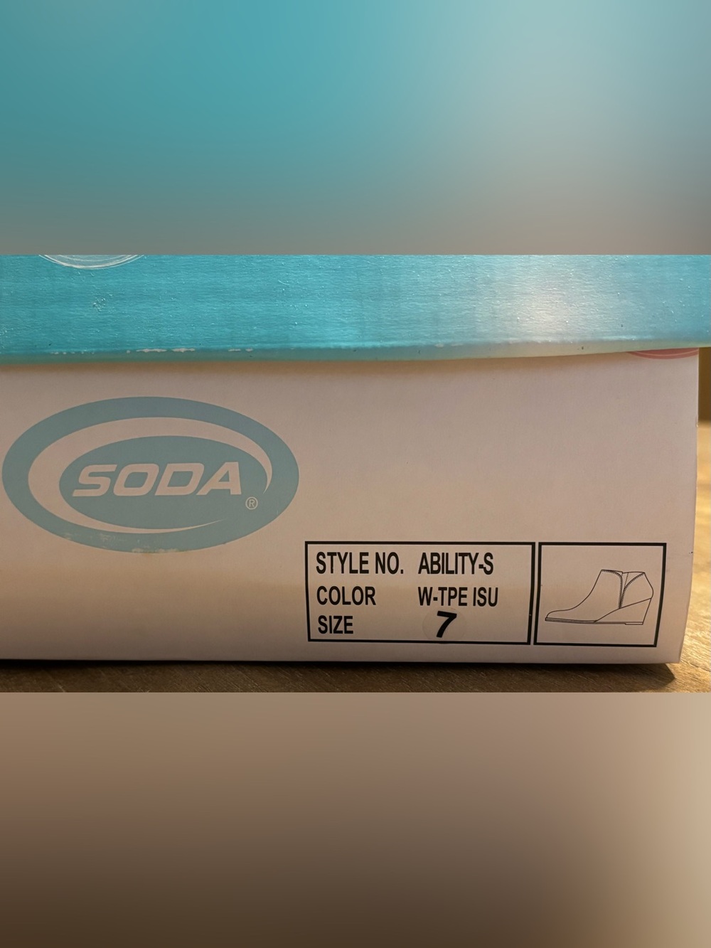 NEW IN BOX by Soda - Brown/Taupe Wedge Ankle Booties with Side Zipper - Picture 3 of 16